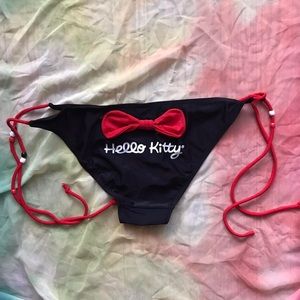 Rare Y2K Sanrio Hello Kitty Black Beaded String Bikini with HK Bow Appliqué 🎀❣️